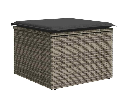 Set de sofás de jardín 7 pzas con cojines ratán sintético gris