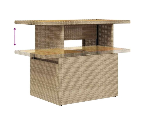 Set de sofás de jardín y cojines 8 piezas ratán sintético beige