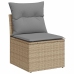Set de sofás de jardín con cojines 9 pzas ratán sintético beige