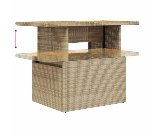 Set de sofás de jardín con cojines 9 pzas ratán sintético beige