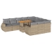 Set de sofás de jardín 11pzas con cojines ratán sintético beige