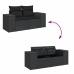 Set de muebles de jardín 5 pzas y cojines ratán sintético negro