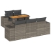 Set de muebles de jardín 6 pzas y cojines ratán sintético gris