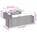 Set de muebles de jardín 6 pzas y cojines ratán sintético gris