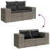 Set de muebles de jardín 6 pzas y cojines ratán sintético gris