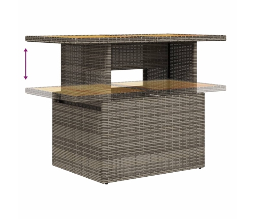 Set de muebles de jardín 6 pzas y cojines ratán sintético gris