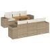 Set sofás de jardín 7 piezas y cojines ratán sintético beige