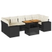 Set de sofás de jardín y cojines 8 piezas ratán sintético negro