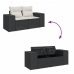 Set de sofás de jardín y cojines 8 piezas ratán sintético negro
