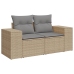 Set de sofás de jardín y cojines 8 piezas ratán sintético beige