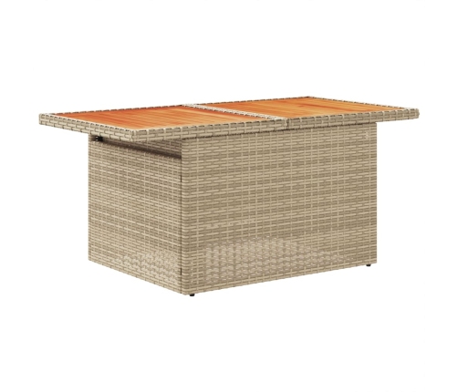 Set de sofás de jardín con cojines 9 pzas ratán sintético beige