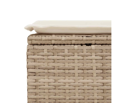 Juego de sofás jardín con cojines 6 pzas ratán sintético beige