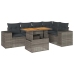 Set de muebles de jardín 6 pzas y cojines ratán sintético gris