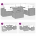 Set de muebles de jardín 6 pzas y cojines ratán sintético gris