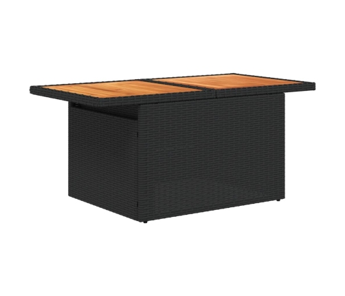 Set de sofás de jardín 7 pzas con cojines ratán sintético negro