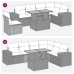 Set sofás de jardín 7 piezas y cojines ratán sintético beige