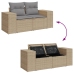 Set sofás de jardín 7 piezas y cojines ratán sintético beige