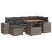Set de sofás de jardín 7 pzas con cojines ratán sintético gris