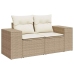 Set de sofás de jardín y cojines 8 piezas ratán sintético beige