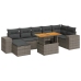 Set de sofás de jardín y cojines 8 piezas ratán sintético gris