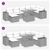 Set de sofás de jardín y cojines 8 piezas ratán sintético gris