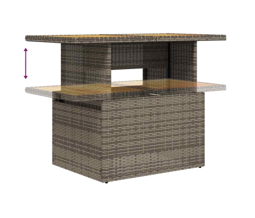 Set de sofás de jardín y cojines 8 piezas ratán sintético gris