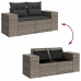 Set de sofás de jardín y cojines 8 piezas ratán sintético gris