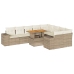 Set sofás jardín y cojines 10 pzas ratán sintético acacia beige