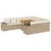 Set sofás jardín y cojines 10 pzas ratán sintético acacia beige