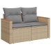 Set sofás jardín y cojines 5 pzas ratán sintético acacia beige