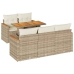 Set sofás jardín y cojines 6 pzas ratán sintético acacia beige