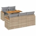 Set sofás jardín y cojines 6 pzas ratán sintético acacia beige