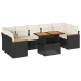 Set sofás jardín y cojines 8 pzas ratán sintético acacia negro