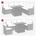 Set sofás jardín y cojines 7 pzas ratán sintético acacia beige