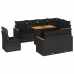 Set sofás jardín y cojines 9 pzas ratán sintético acacia negro