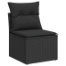 Set sofás jardín y cojines 11 pzas ratán sintético acacia negro