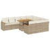 Set sofás jardín y cojines 11 pzas ratán sintético acacia beige