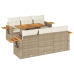 Set sofás jardín y cojines 7 pzas ratán sintético acacia beige