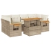 Set sofás jardín y cojines 7 pzas ratán sintético acacia beige