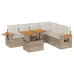 Set sofás jardín y cojines 7 pzas ratán sintético acacia beige