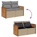 Set sofás jardín y cojines 8 pzas ratán sintético acacia beige