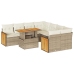 Set sofás jardín y cojines 9 pzas ratán sintético acacia beige