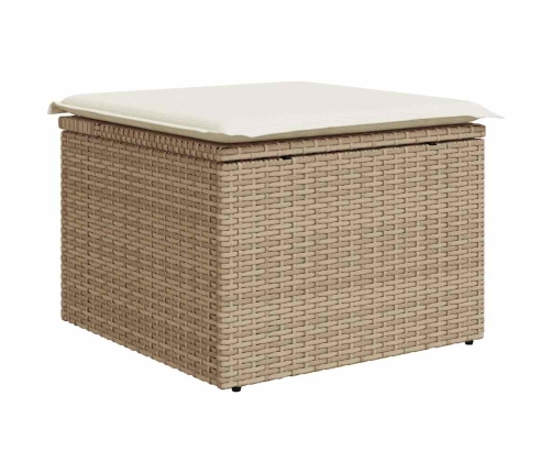 Set sofás jardín y cojines 6 pzas ratán sintético acacia beige