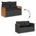 Set sofás jardín y cojines 7 pzas ratán sintético acacia negro