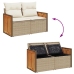 Set sofás jardín y cojines 10 pzas ratán sintético acacia beige