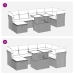 Set de sofás de jardín y cojines 8 piezas ratán sintético gris