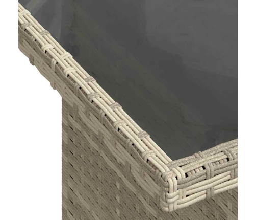 Set muebles jardín 9 pzas y cojines ratán sintético gris claro