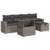 Set de muebles de jardín 6 pzas y cojines ratán sintético gris