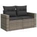 Set de muebles de jardín 6 pzas y cojines ratán sintético gris