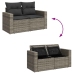 Set de muebles de jardín 6 pzas y cojines ratán sintético gris